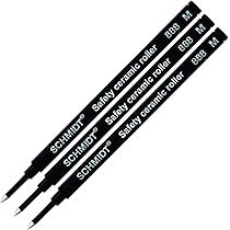 Amazon | ブラック ファイン ローラーボール 水性ボールペン リフィル